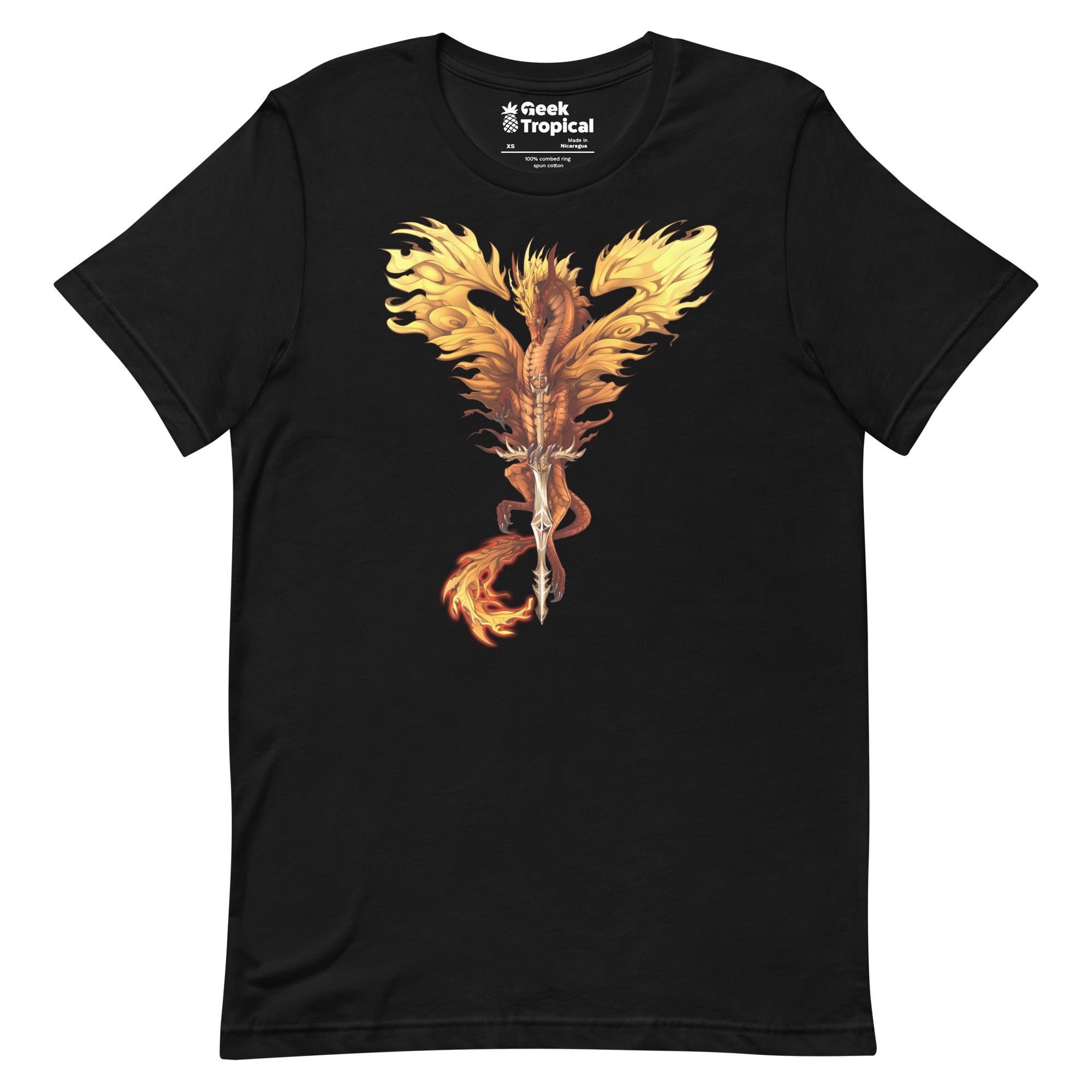 Dragonblade FLAMEBLADE T-Shirt Geek Nerd Advertise to Meta Design by Ruth Thompson Fantasy Prints