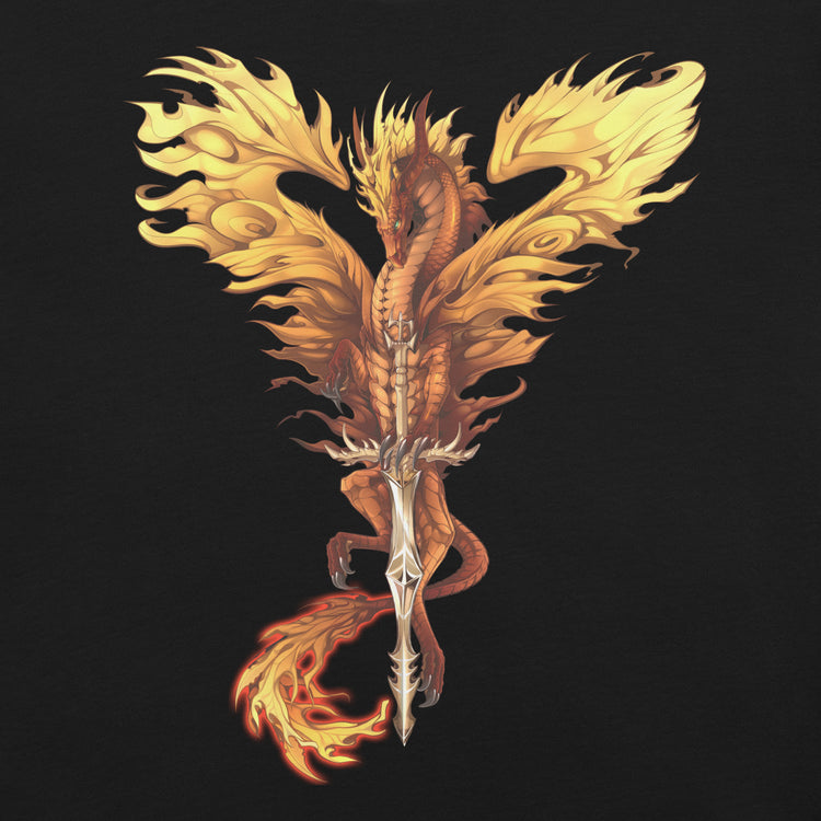 Dragonblade FLAMEBLADE T-Shirt Geek Nerd Advertise to Meta Design by Ruth Thompson Fantasy Prints