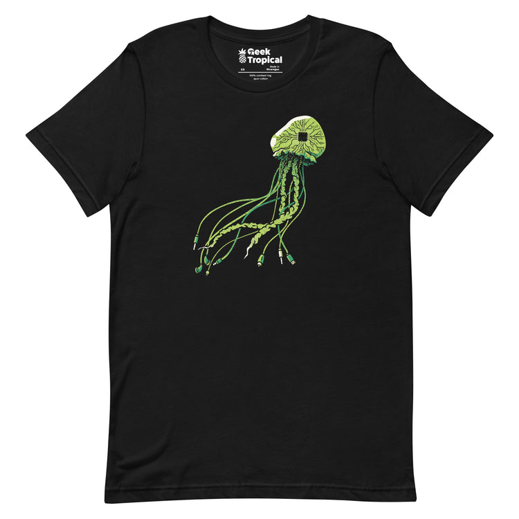 Technology Cyberpunk Jellyfish Science Computer T-Shirt Geek Nerd Advertise to Meta computer print Design by Tobe Fonseca