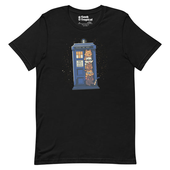 Tardis Cats T-Shirt Geek Nerd Advertise to Meta Animal Patterns Design by Tobe Fonseca