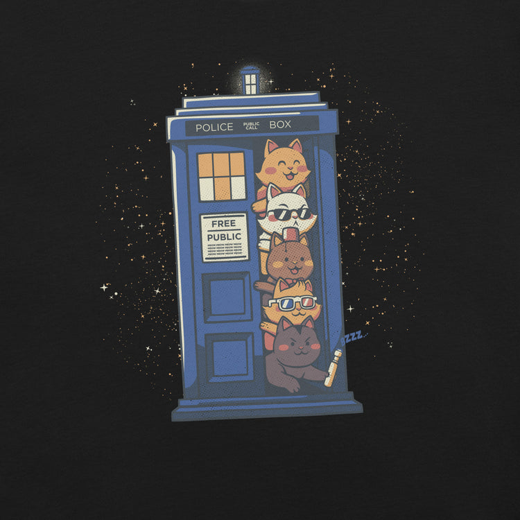 Tardis Cats T-Shirt Geek Nerd Advertise to Meta Animal Patterns Design by Tobe Fonseca
