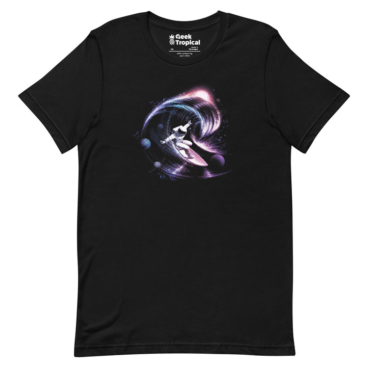 Surfing The Universe Gravity T-Shirt Geek Nerd Advertise to Meta Design by Tobe Fonseca FLOW DESC WRITING