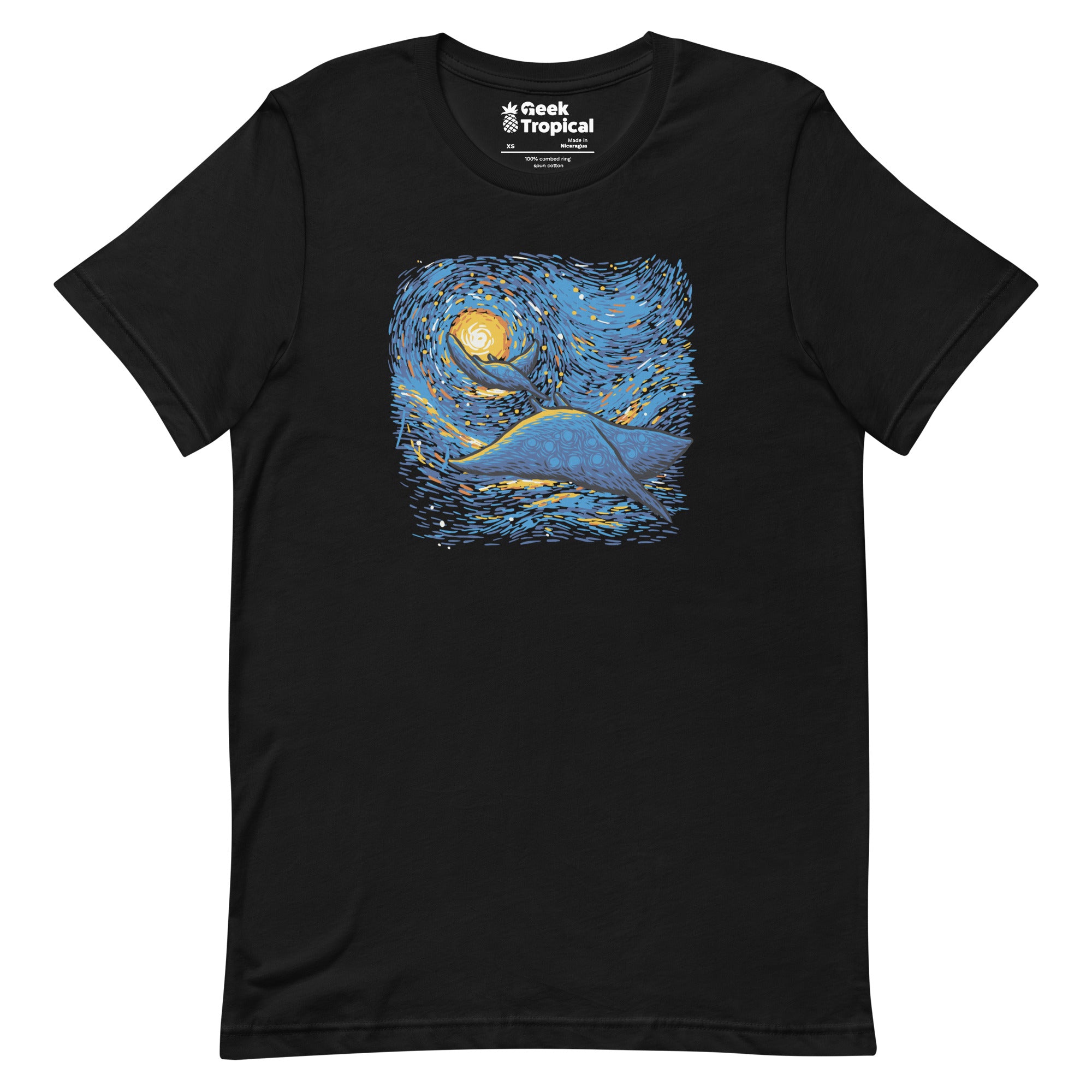 Starry Sky Sea Manta Ray T-Shirt Geek Nerd Advertise to Meta Animal Patterns Design by Tobe Fonseca
