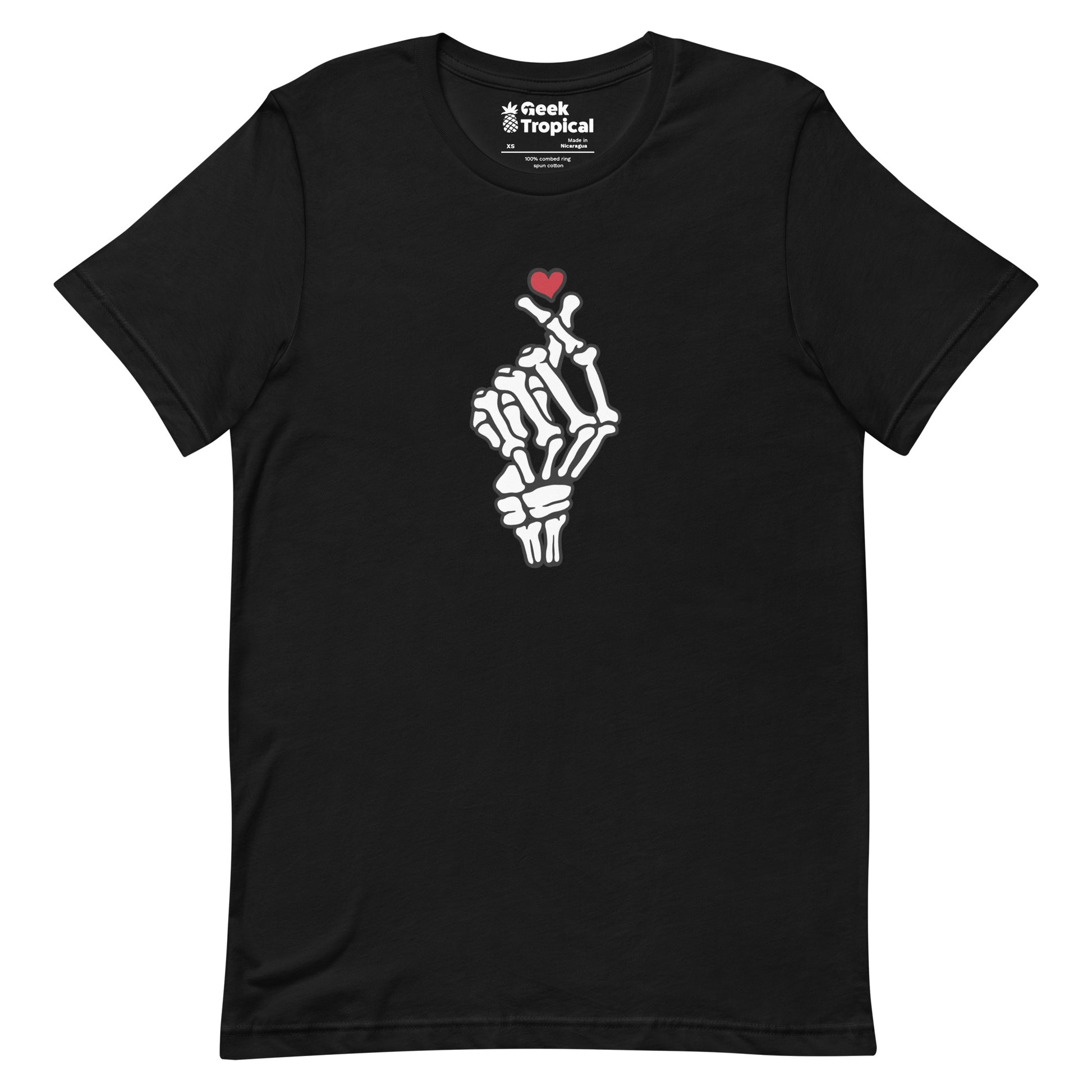 Skeleton Heart Hand T-Shirt Geek Nerd Advertise to Meta Design by Tobe Fonseca FLOW DESC WRITING
