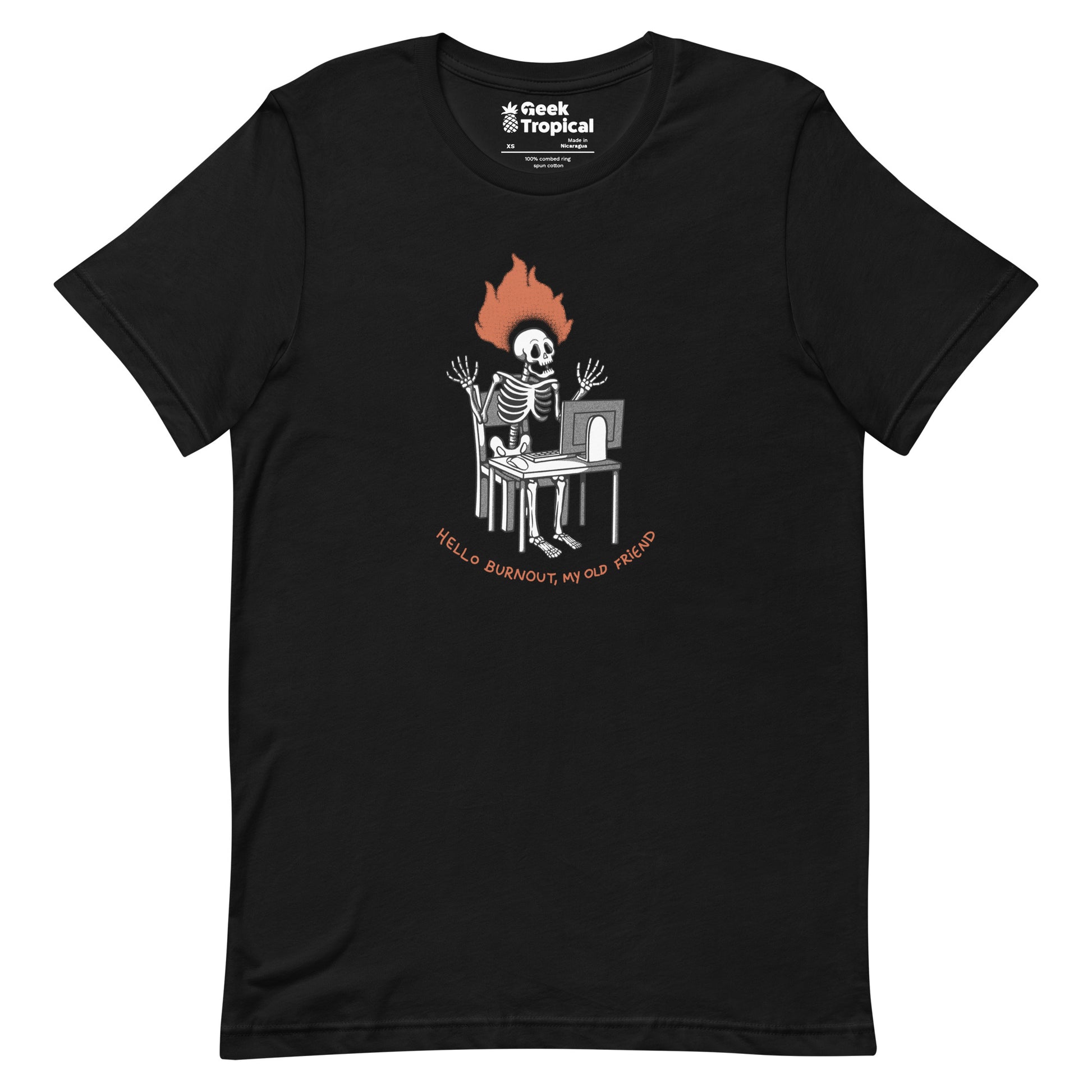 Skeleton Computer Burnout T-Shirt 1