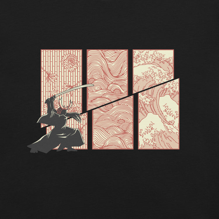 Japanese Samurai Kanagawa Wave T-Shirt Geek Nerd Advertise to Meta Anime Design by Tobe Fonseca