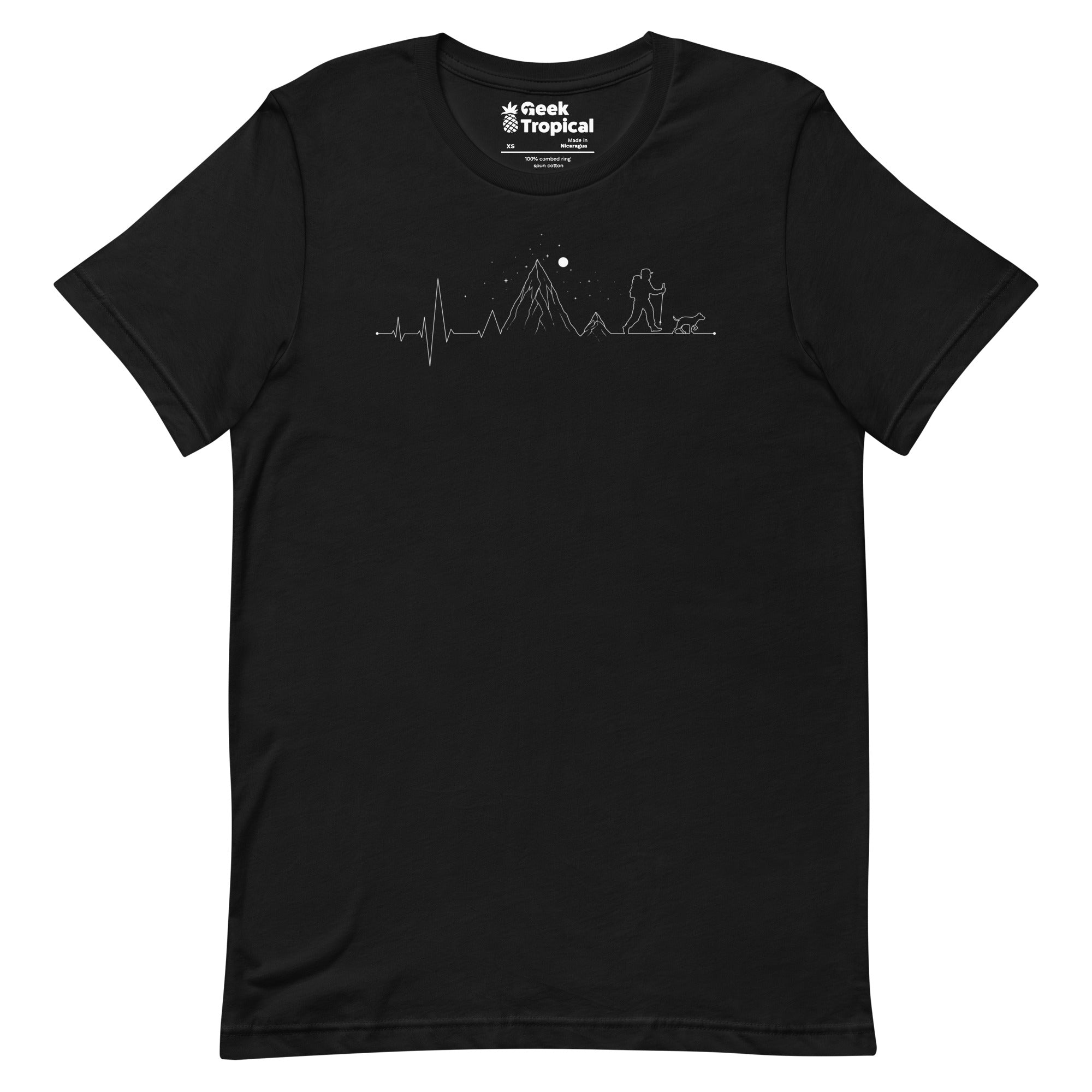 Hiking Heartbeat Mountain Lifestyle T-Shirt Geek Nerd Advertise to Meta Design by Tobe Fonseca FLOW DESC WRITING