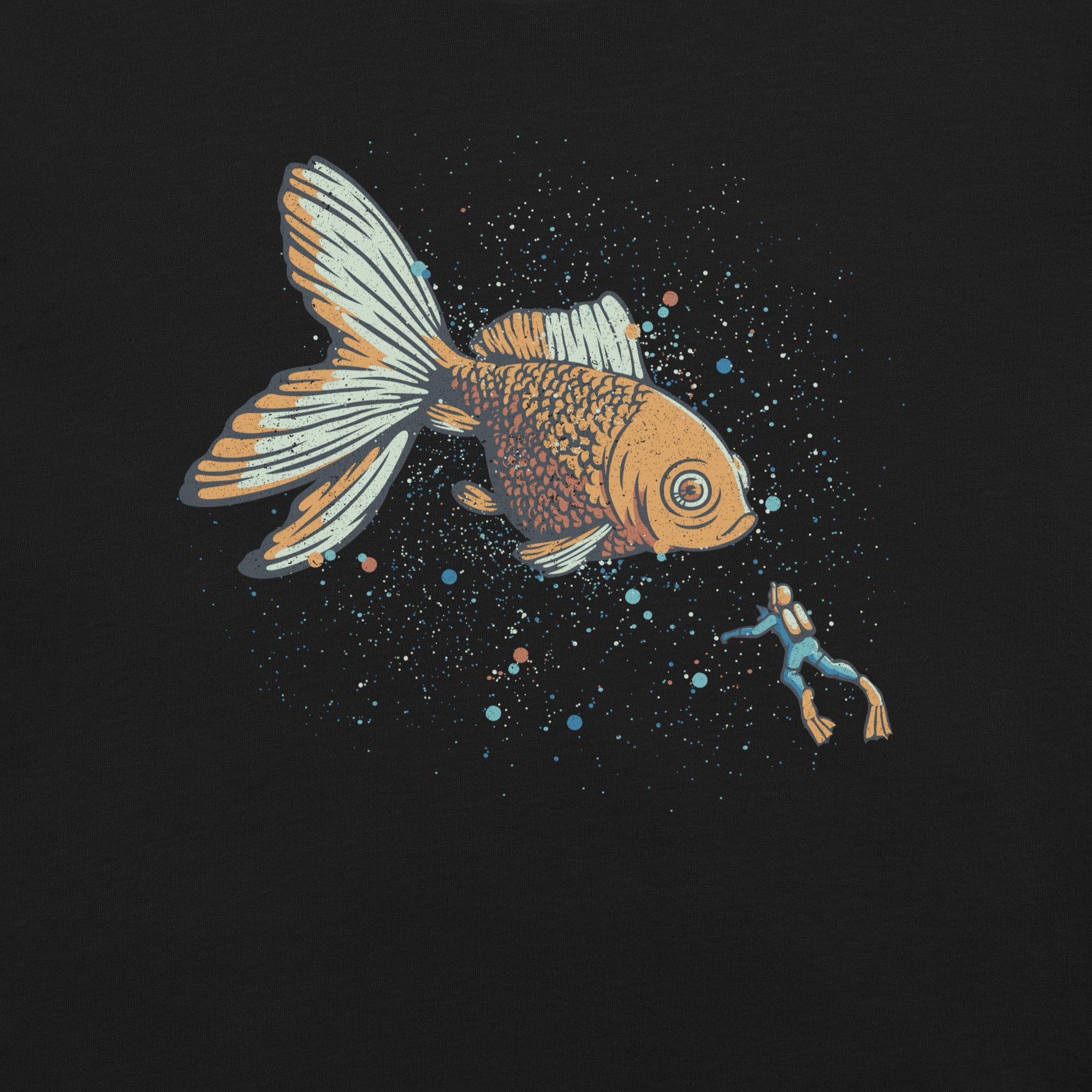 Golden Fish Scuba Diver T-Shirt 2