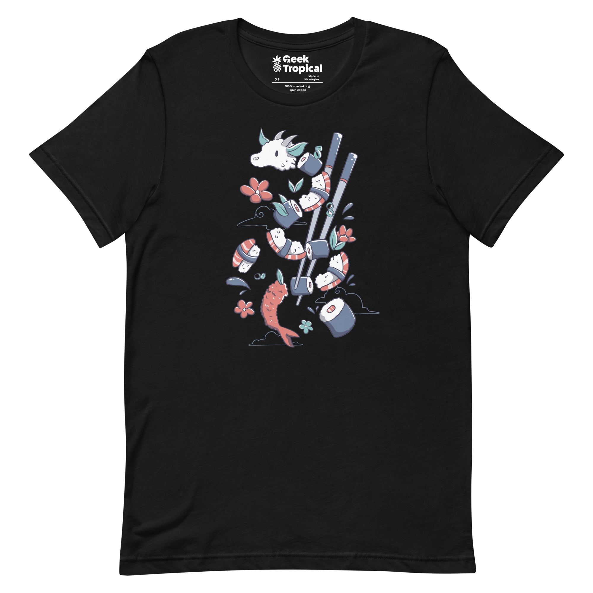 Dragonmaki Funny Sushi T-Shirt Geek Nerd Advertise to Meta Design by Tobe Fonseca Fantasy Prints