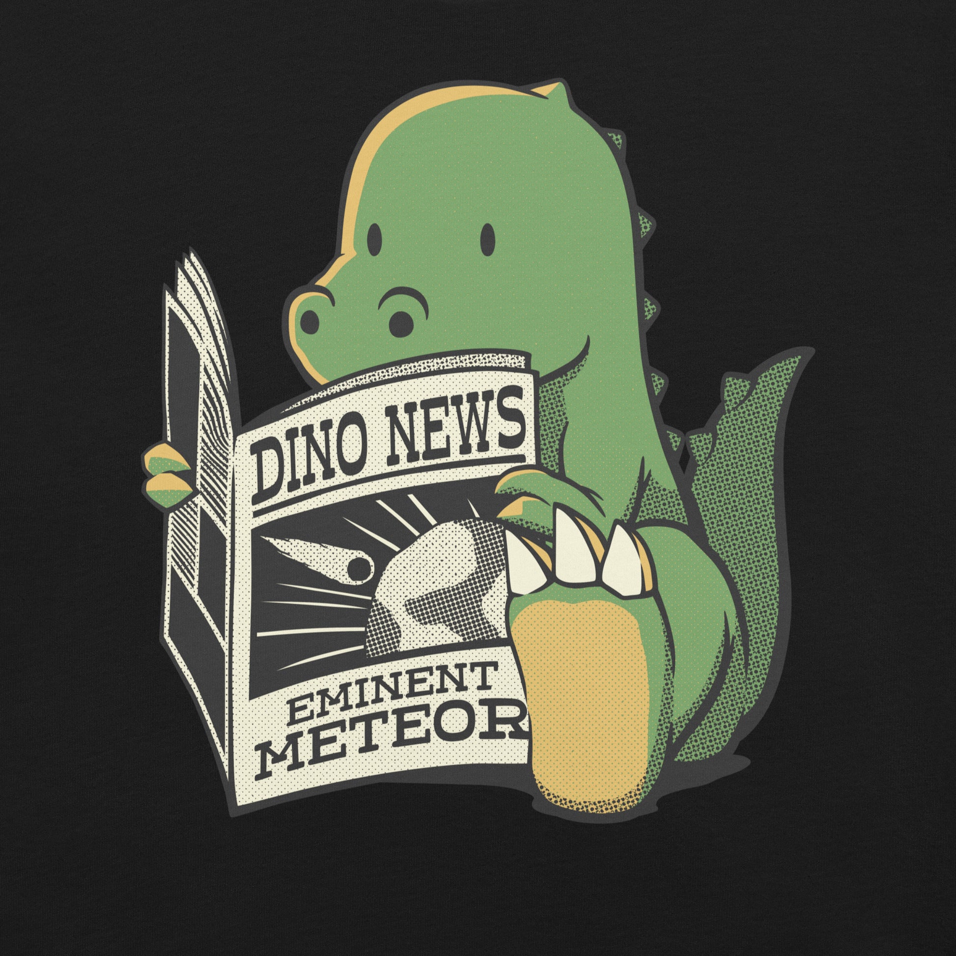 Dinosaur Meteor Jurassic News T-Shirt Geek Nerd Advertise to Meta Book Prints Design by Tobe Fonseca