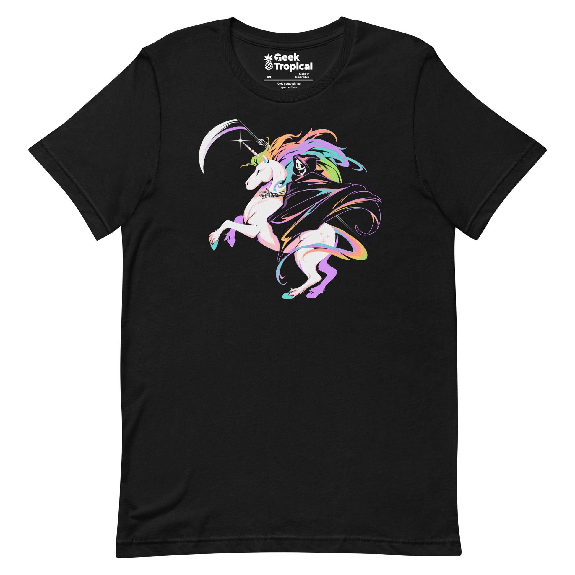 Death Unicorn T-Shirt Geek Nerd Advertise to Meta Design by Tobe Fonseca Fantasy Prints
