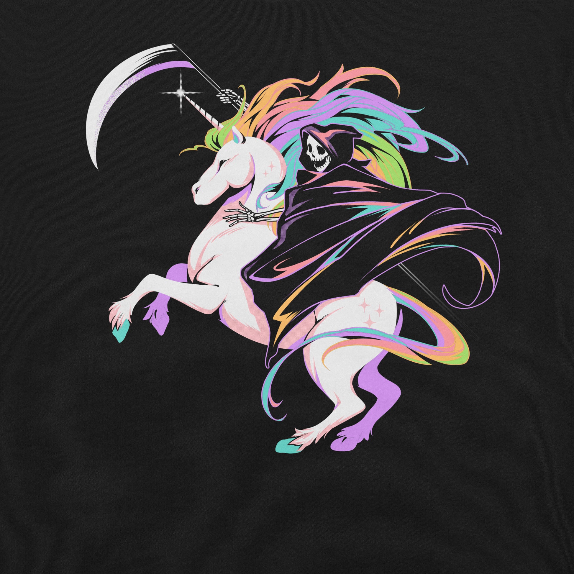 Death Unicorn T-Shirt Geek Nerd Advertise to Meta Design by Tobe Fonseca Fantasy Prints