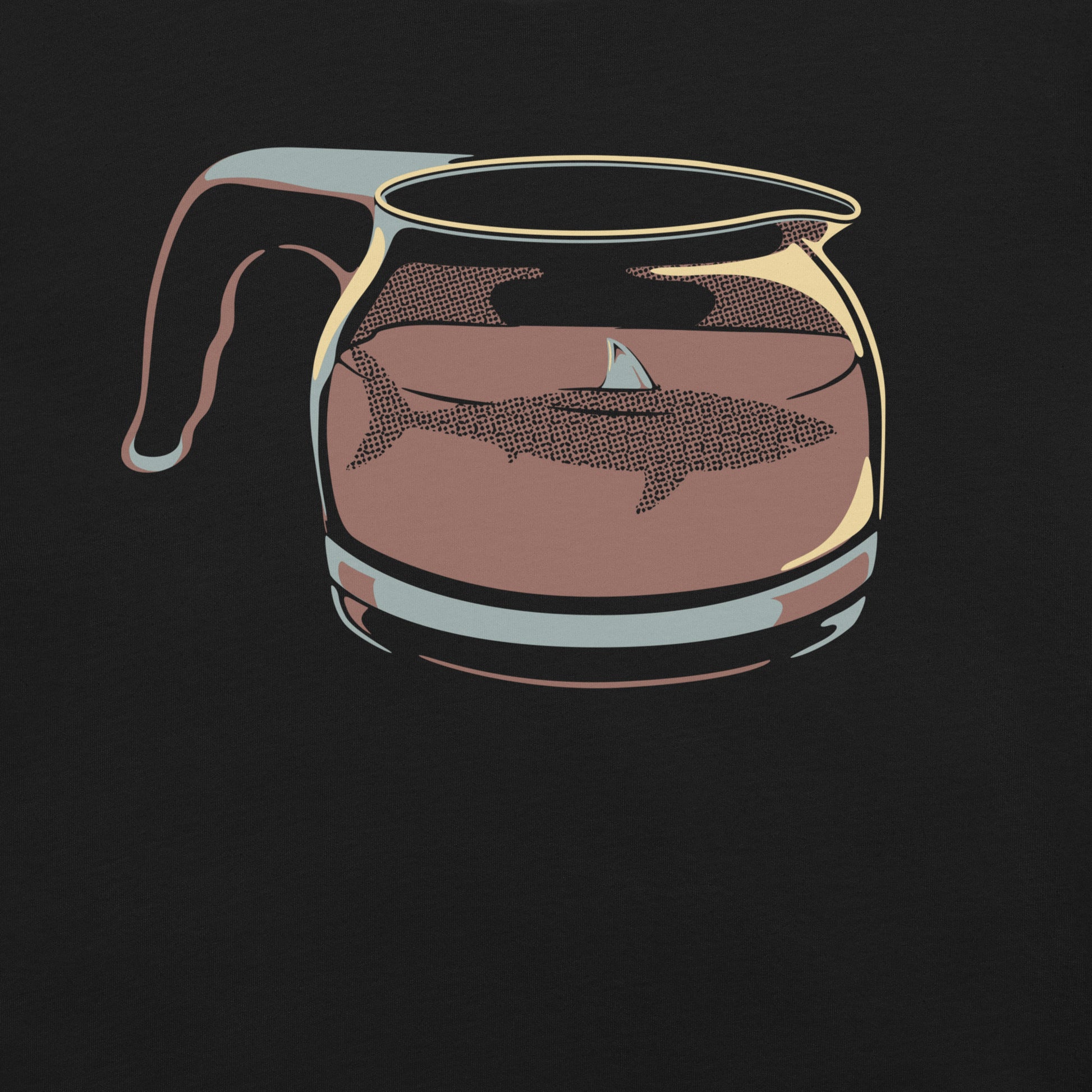 Coffee Jar Shark - Dangerous and Caffeinated T-Shirt Geek Nerd Advertise to Meta Animal Patterns Design by Tobe Fonseca