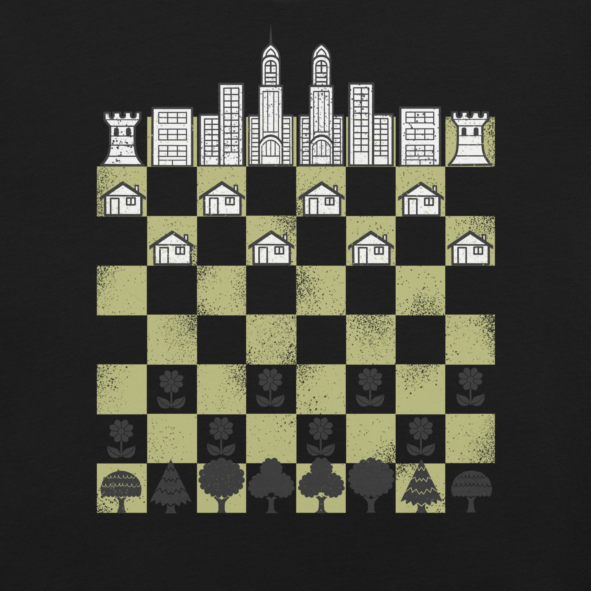 City Forest Chess Vintage Game T-Shirt 2