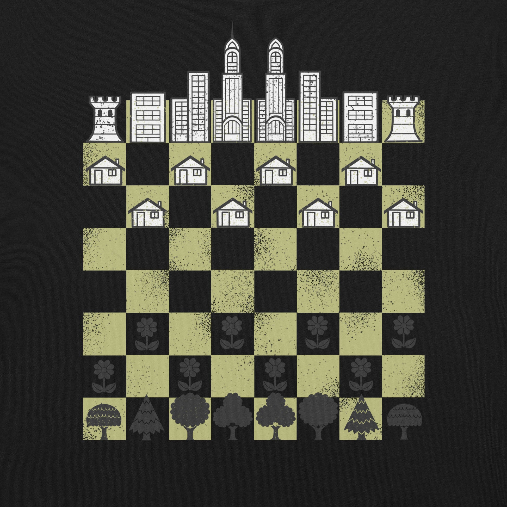 City Forest Chess Vintage Game T-Shirt Geek Nerd Advertise to Meta board game print Botany Print