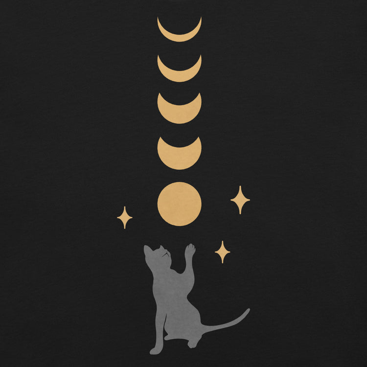 Cat And Moon 2 T-Shirt Geek Nerd Advertise to Meta Animal Patterns Design by Episodic Drawing