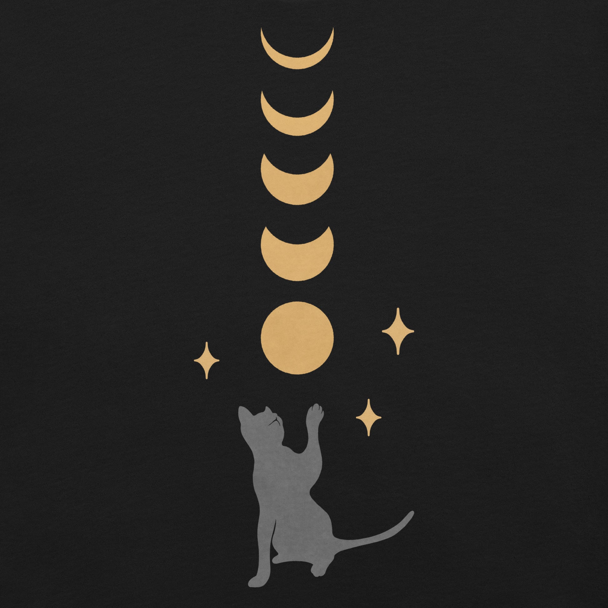 Cat And Moon 2 T-Shirt Geek Nerd Advertise to Meta Animal Patterns Design by Episodic Drawing