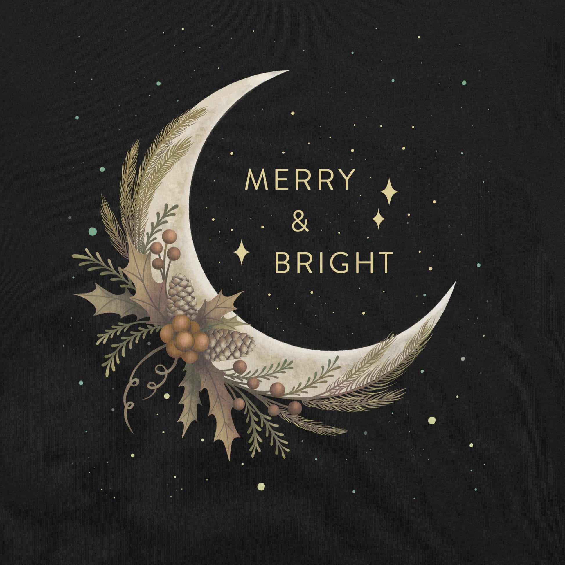 Merry And Bright T-Shirt Geek Nerd Advertise to Meta Christmas Print Design by Episodic Drawing