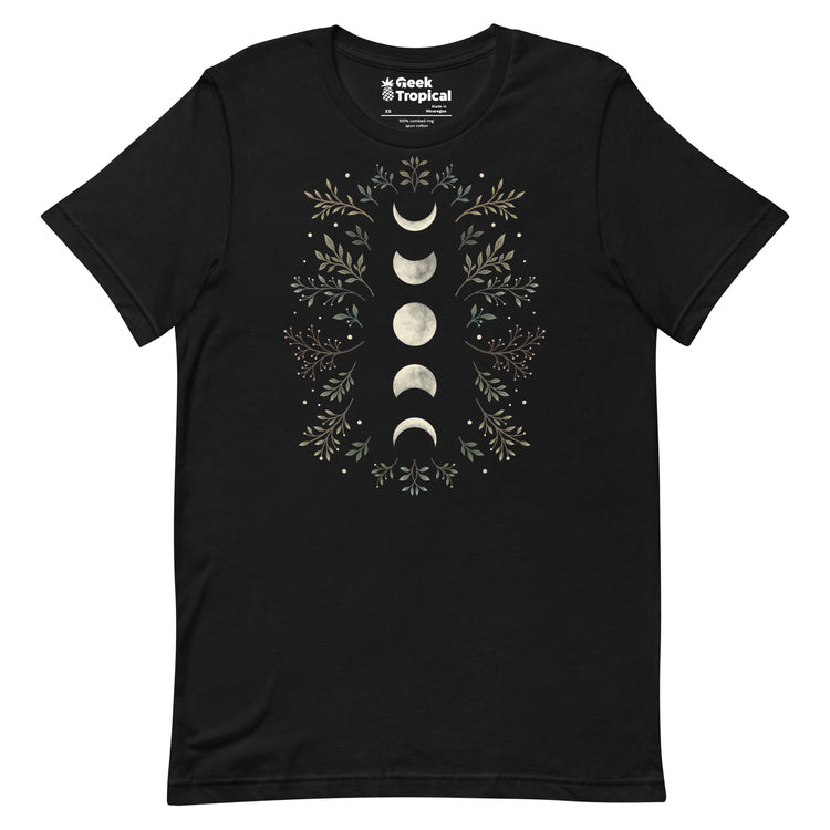 Moonlight Garden Olive T-Shirt Geek Nerd Advertise to Meta Botany Print Design by Episodic Drawing
