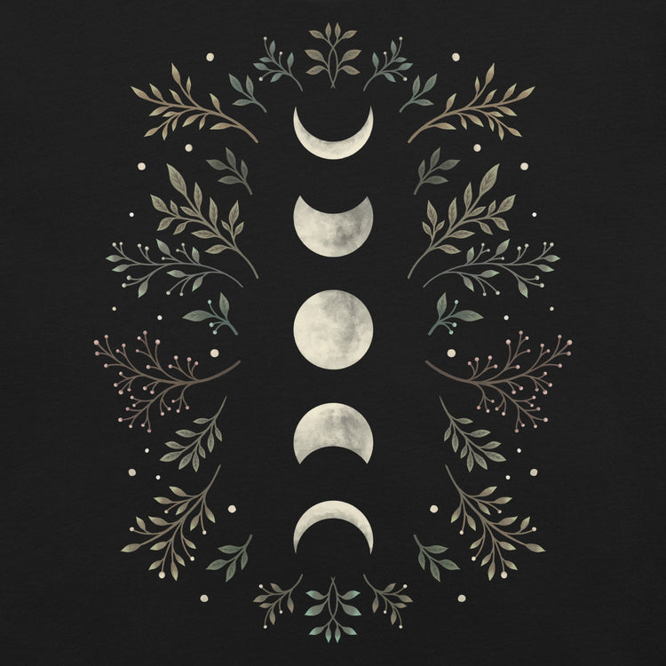Moonlight Garden Olive T-Shirt Geek Nerd Advertise to Meta Botany Print Design by Episodic Drawing
