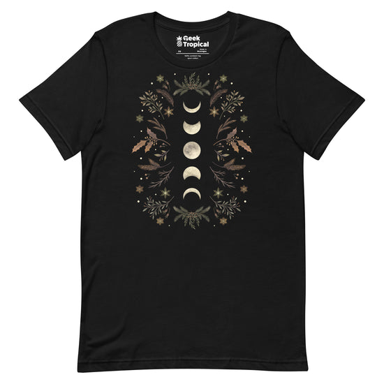 Moonlight Garden Winter Brown T-Shirt Geek Nerd Advertise to Meta Botany Print Design by Episodic Drawing