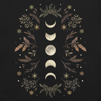 Moonlight Garden Winter Brown T-Shirt Geek Nerd Advertise to Meta Botany Print Design by Episodic Drawing