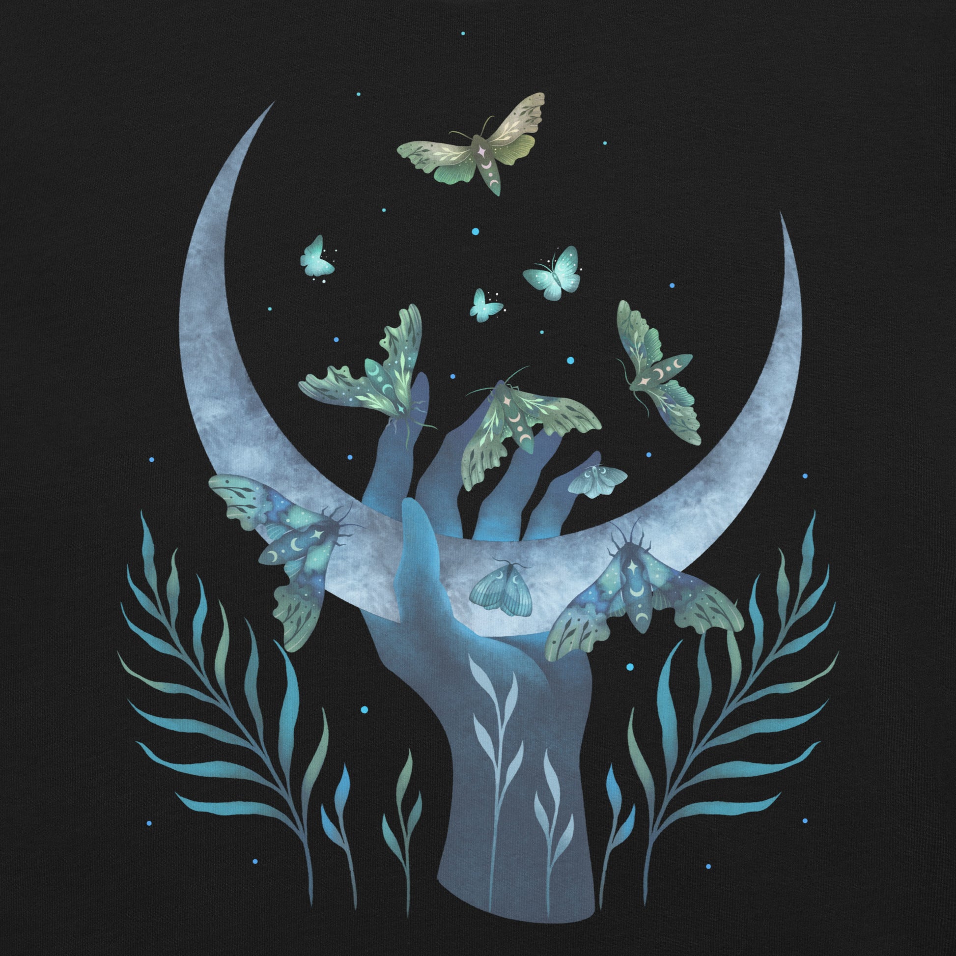 Moth Hand T-Shirt Geek Nerd Advertise to Meta Animal Patterns Design by Episodic Drawing