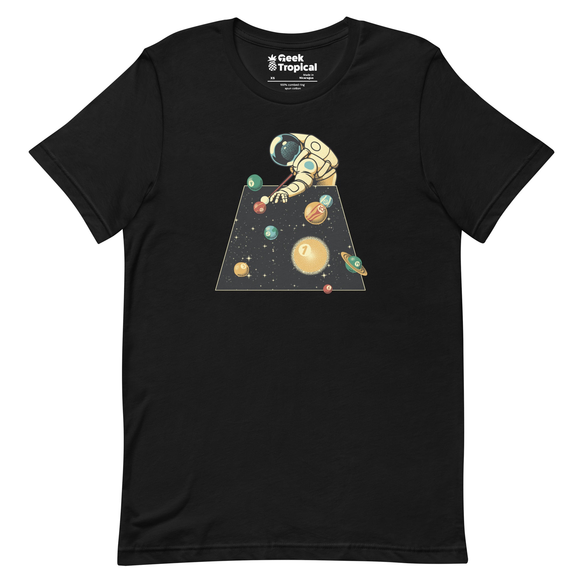 Billiard Ball Solar System T-Shirt Geek Nerd Advertise to Meta Design by Tobe Fonseca FLOW DESC WRITING