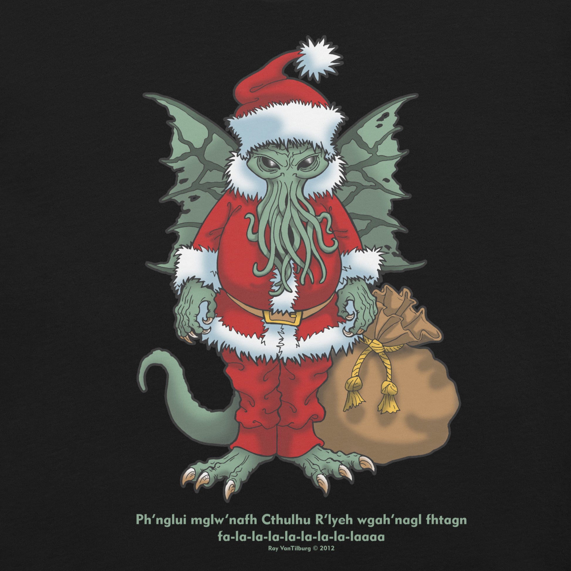 Xmas Cthulhu 2012 T-Shirt Geek Nerd Advertise to Meta Christmas Print Fantasy Prints
