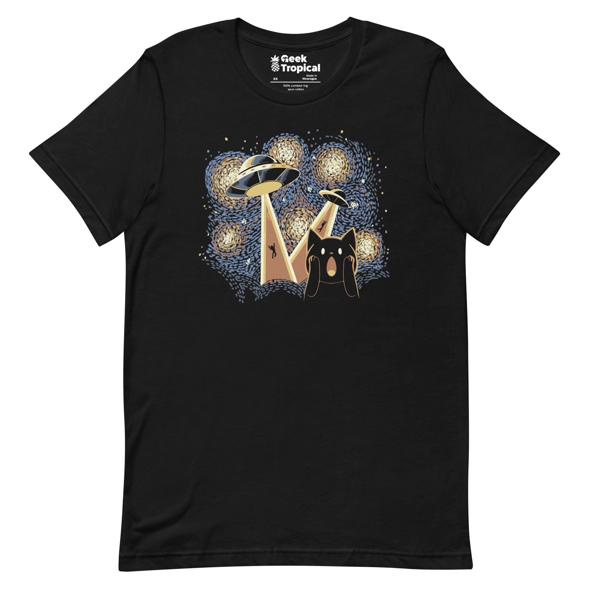 Alien Invasion Cat Scream T-Shirt Geek Nerd Advertise to Meta Animal Patterns Design by Tobe Fonseca