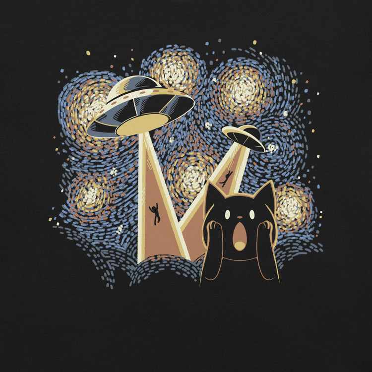Alien Invasion Cat Scream T-Shirt Geek Nerd Advertise to Meta Animal Patterns Design by Tobe Fonseca