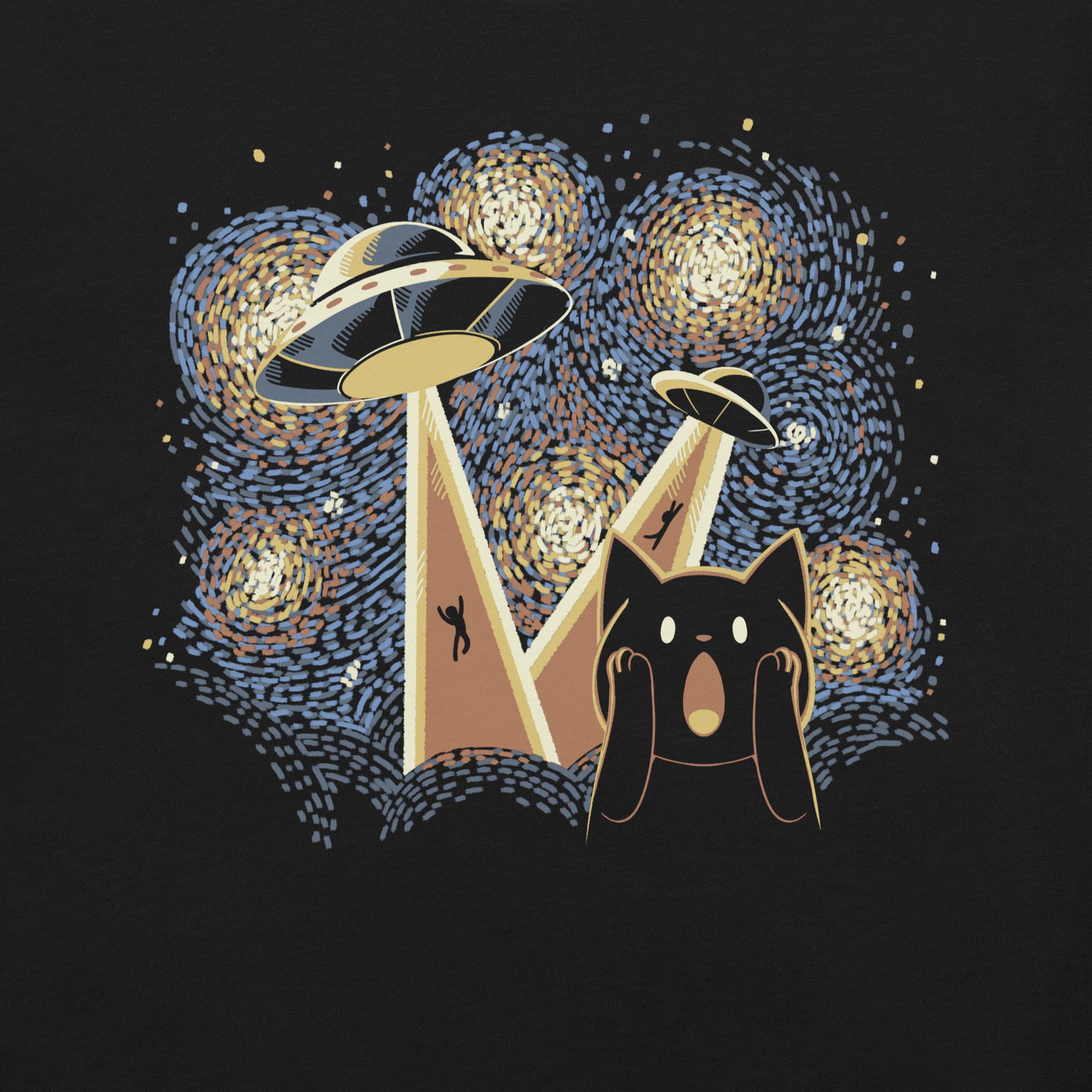 Alien Invasion Cat Scream T-Shirt Geek Nerd Advertise to Meta Animal Patterns Design by Tobe Fonseca