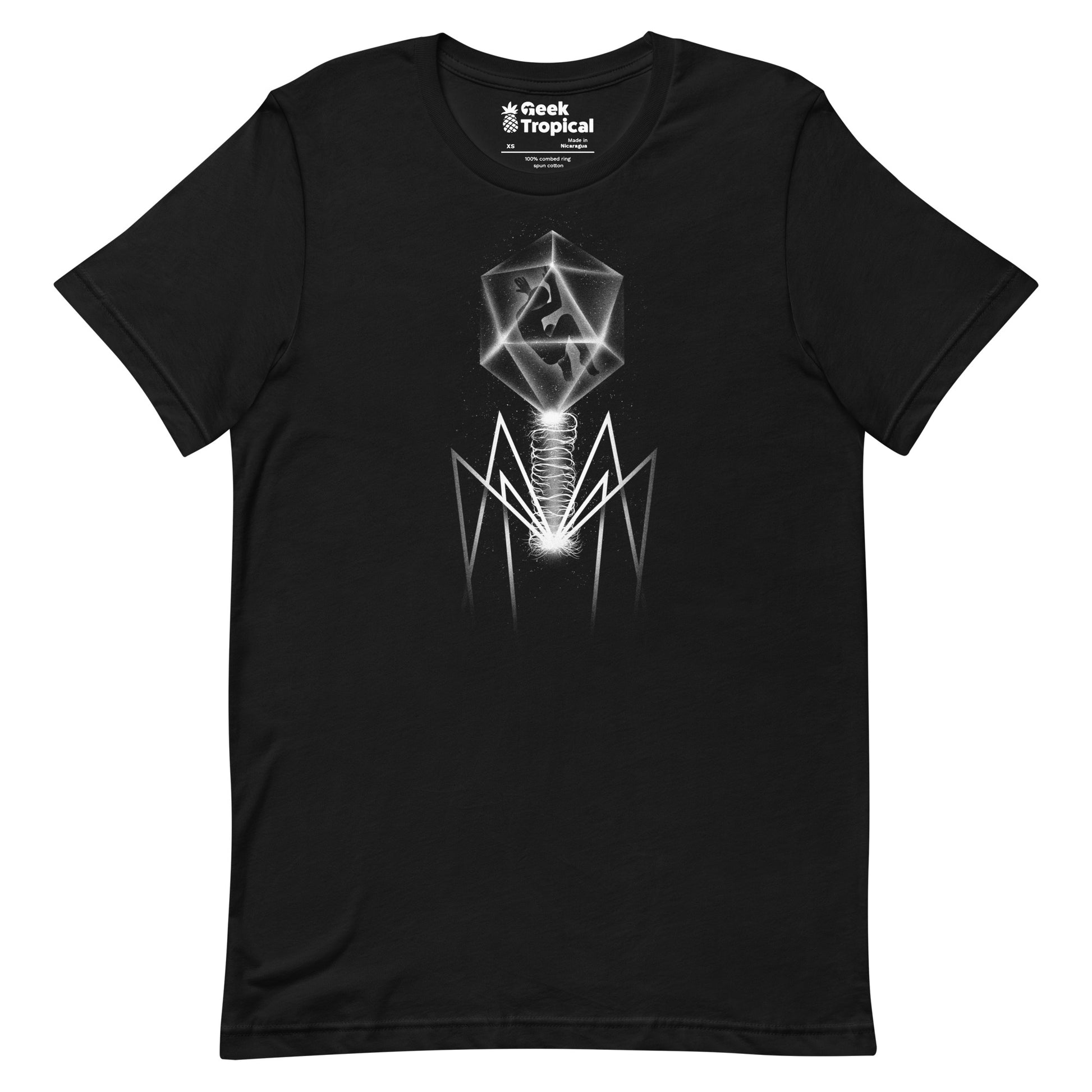 Bacteriophage T-shirt Geek Nerd Advertise to Meta Design by Tobe Fonseca FLOW DESC WRITING