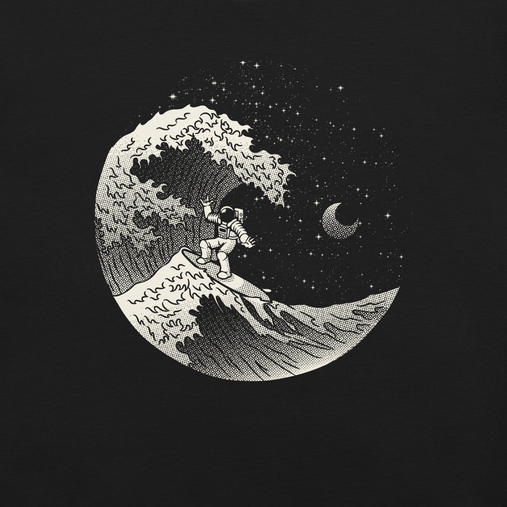 Astronaut Surfing Kanagawa Wave T-Shirt 2