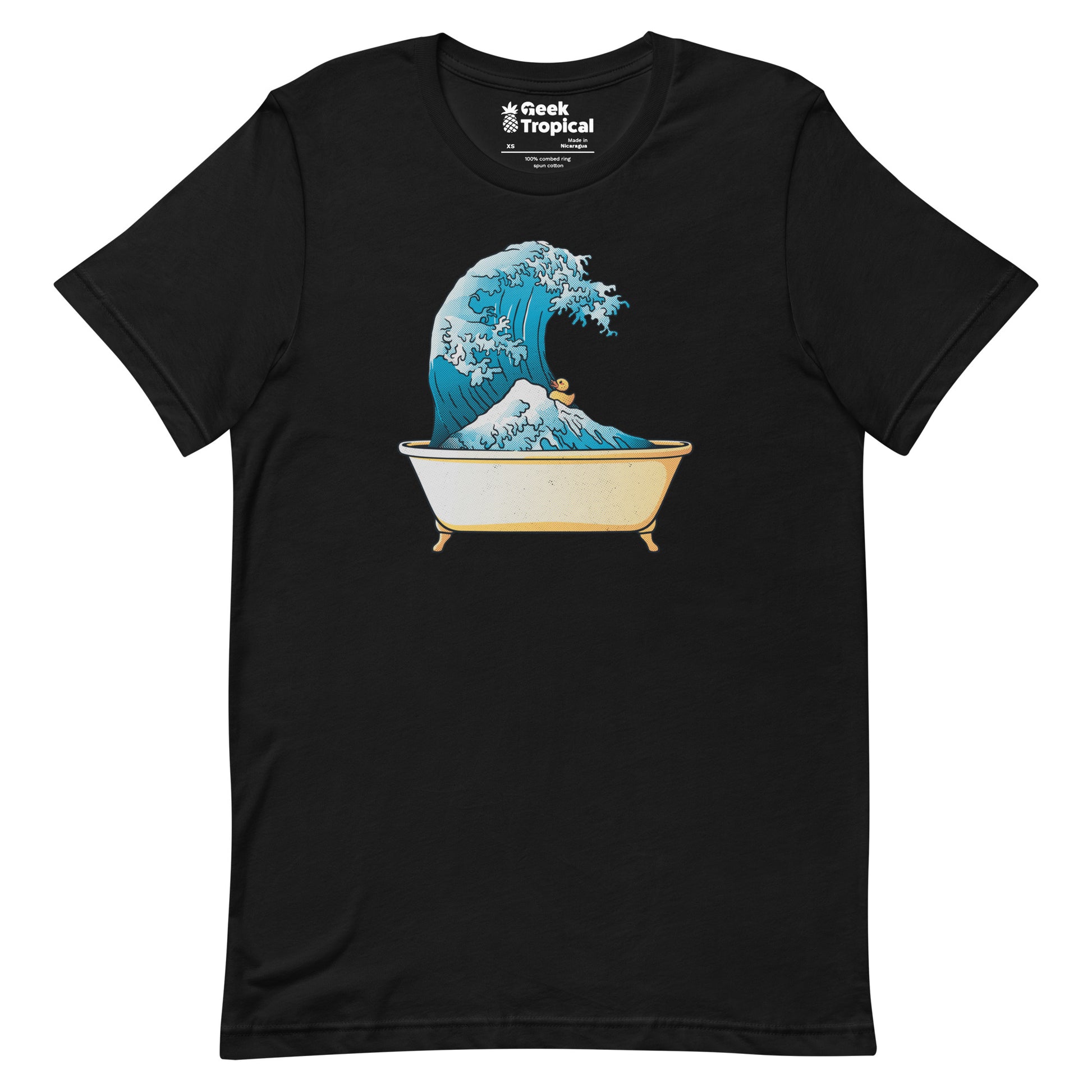 Bathtub Kanagawa Wave T-shirt Geek Nerd Advertise to Meta Design by Tobe Fonseca Funny Prints