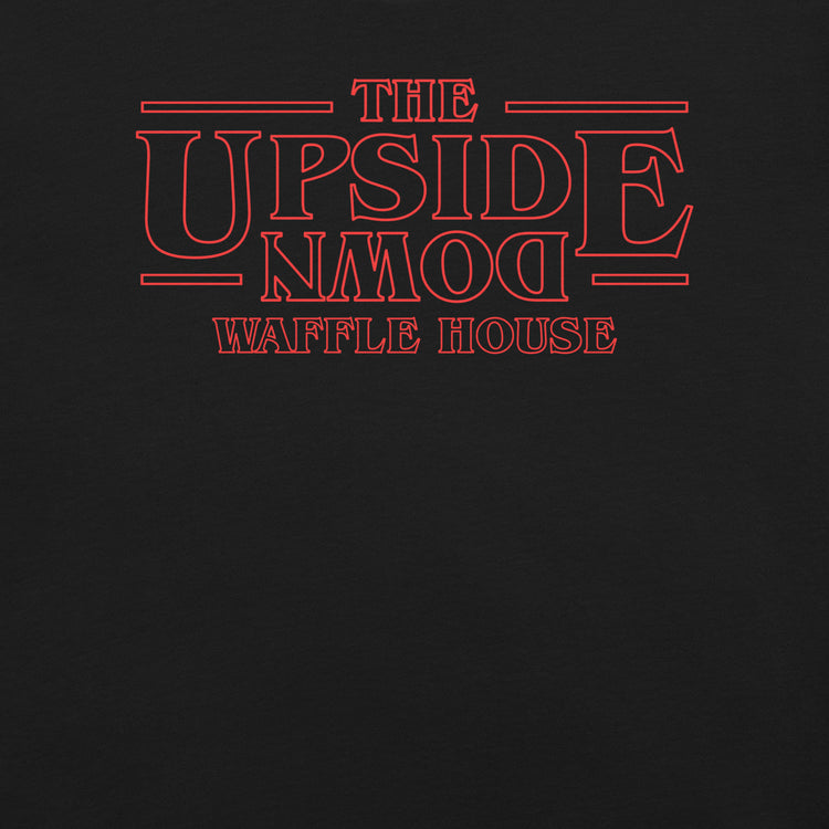 Upside Down Waffle House T-Shirt Geek Nerd Advertise to Meta FLOW DESC WRITING Funny Prints
