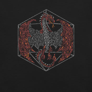 Tribal Dragon D20 T-Shirt Geek Nerd Advertise to Meta dnd & rpg print Fantasy Prints
