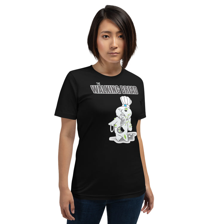 The Walking Bread T-Shirt Geek Nerd Advertise to Meta Fantasy Prints FLOW DESC WRITING