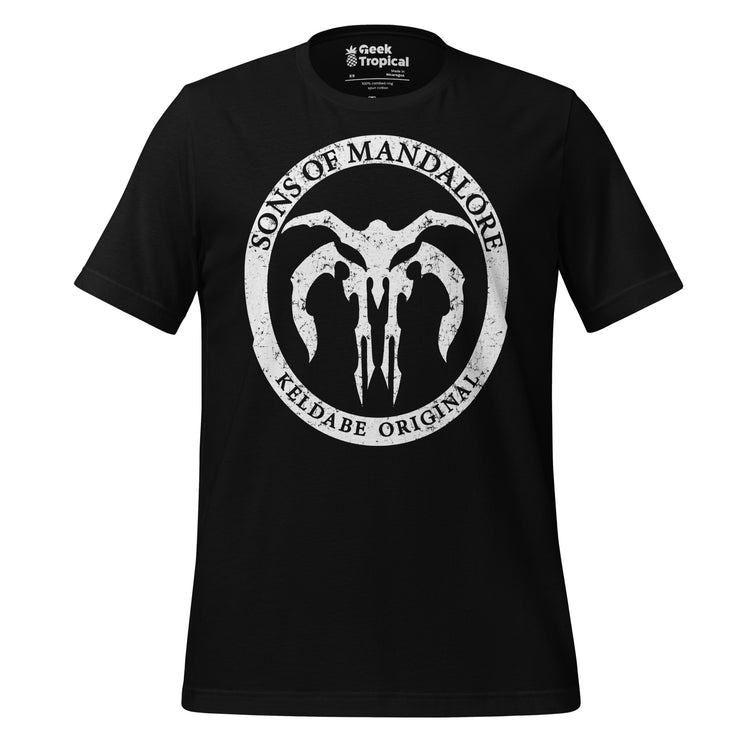 Sons of Mandalore T-Shirt Geek Nerd Advertise to Meta Fantasy Prints FLOW DESC WRITING