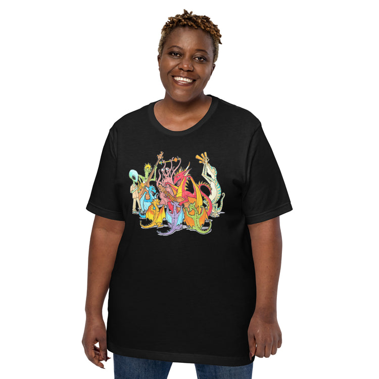 Alien Band T-Shirt Geek Nerd Advertise to Meta FLOW DESC WRITING music print