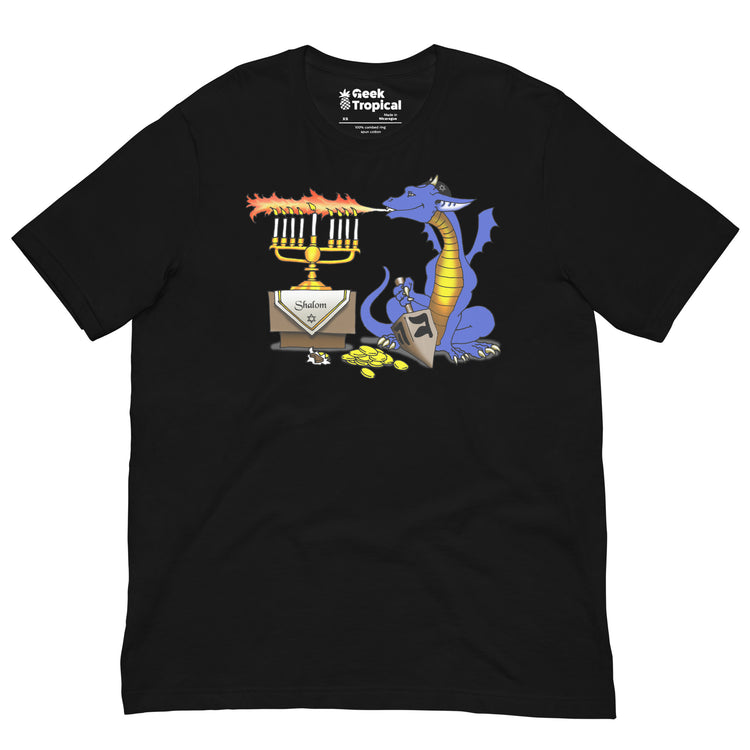 Menorah Dragon T-Shirt Geek Nerd Advertise to Meta Christmas Print Fantasy Prints
