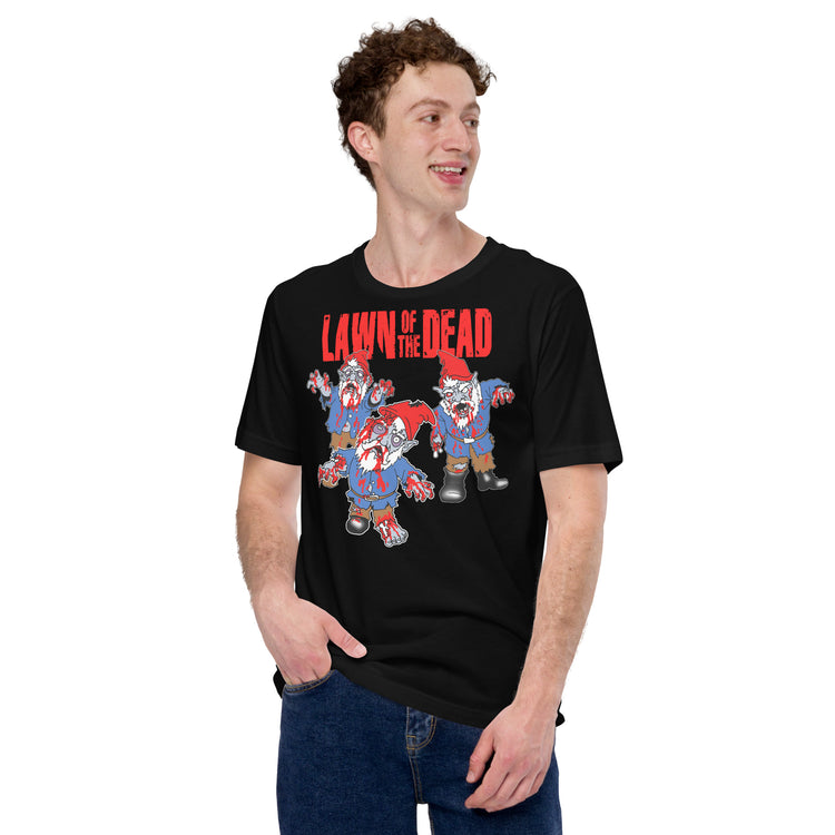 Lawn of the Dead T-Shirt Geek Nerd Advertise to Meta Fantasy Prints FLOW DESC WRITING