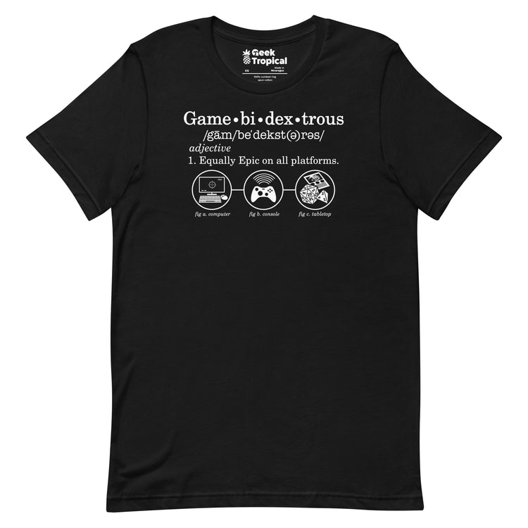 Gamebidextrous T-Shirt Geek Nerd Advertise to Meta FLOW DESC WRITING Funny Prints