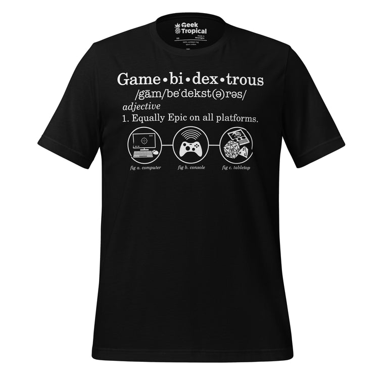 Gamebidextrous T-Shirt Geek Nerd Advertise to Meta FLOW DESC WRITING Funny Prints