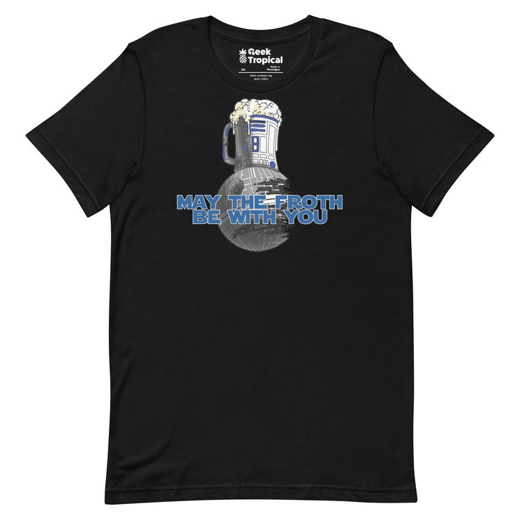 May the Froth Be With You T-Shirt Geek Nerd Advertise to Meta Fantasy Prints FLOW DESC WRITING