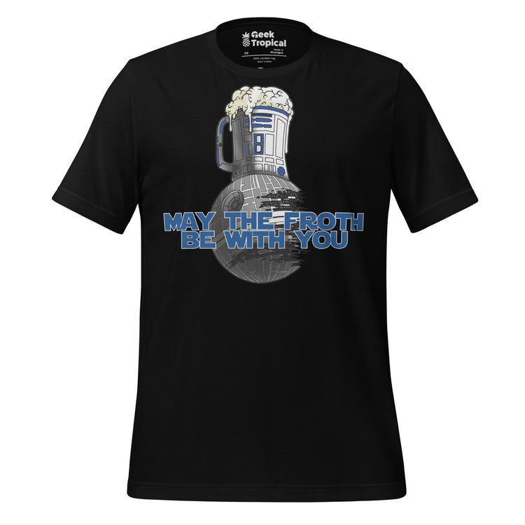 May the Froth Be With You T-Shirt Geek Nerd Advertise to Meta Fantasy Prints FLOW DESC WRITING