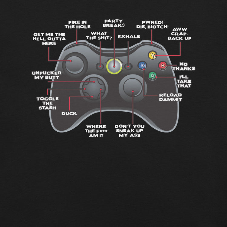 Game Controller How to Play T-Shirt Geek Nerd Advertise to Meta FLOW DESC WRITING Off World Designs
