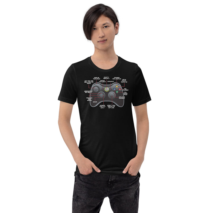 Game Controller How to Play T-Shirt Geek Nerd Advertise to Meta FLOW DESC WRITING Off World Designs