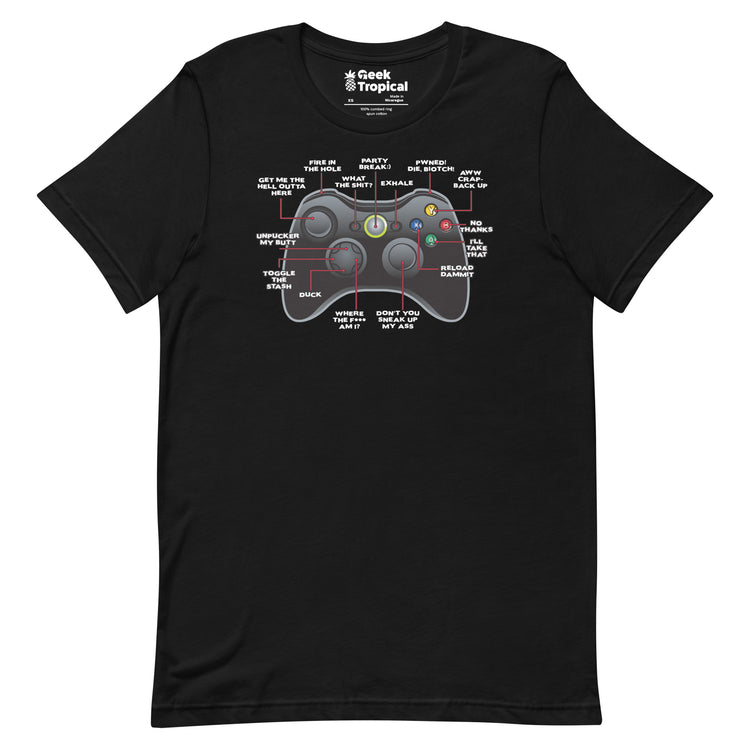 Game Controller How to Play T-Shirt Geek Nerd Advertise to Meta FLOW DESC WRITING Off World Designs