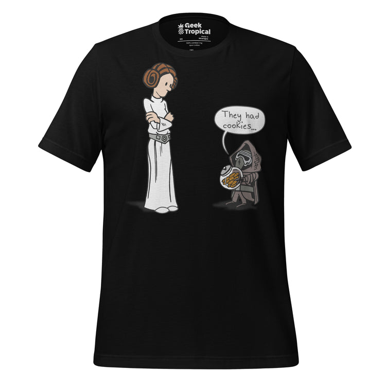Darkside Cookies T-Shirt Geek Nerd Advertise to Meta Fantasy Prints FLOW DESC WRITING